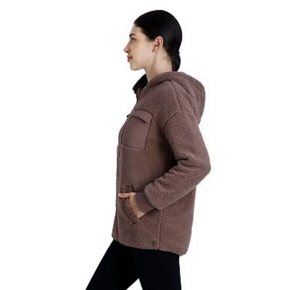 GAIAM Sherpa Zip Front Hoodie Teddy Jacket, Soft/Comfy, Loungewear, Weekend S - Picture 4 of 12